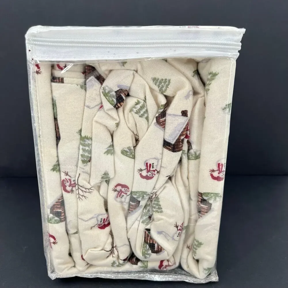 Charter Club Novelty Flannel fit 17” deep mattress - cabin and snowmen